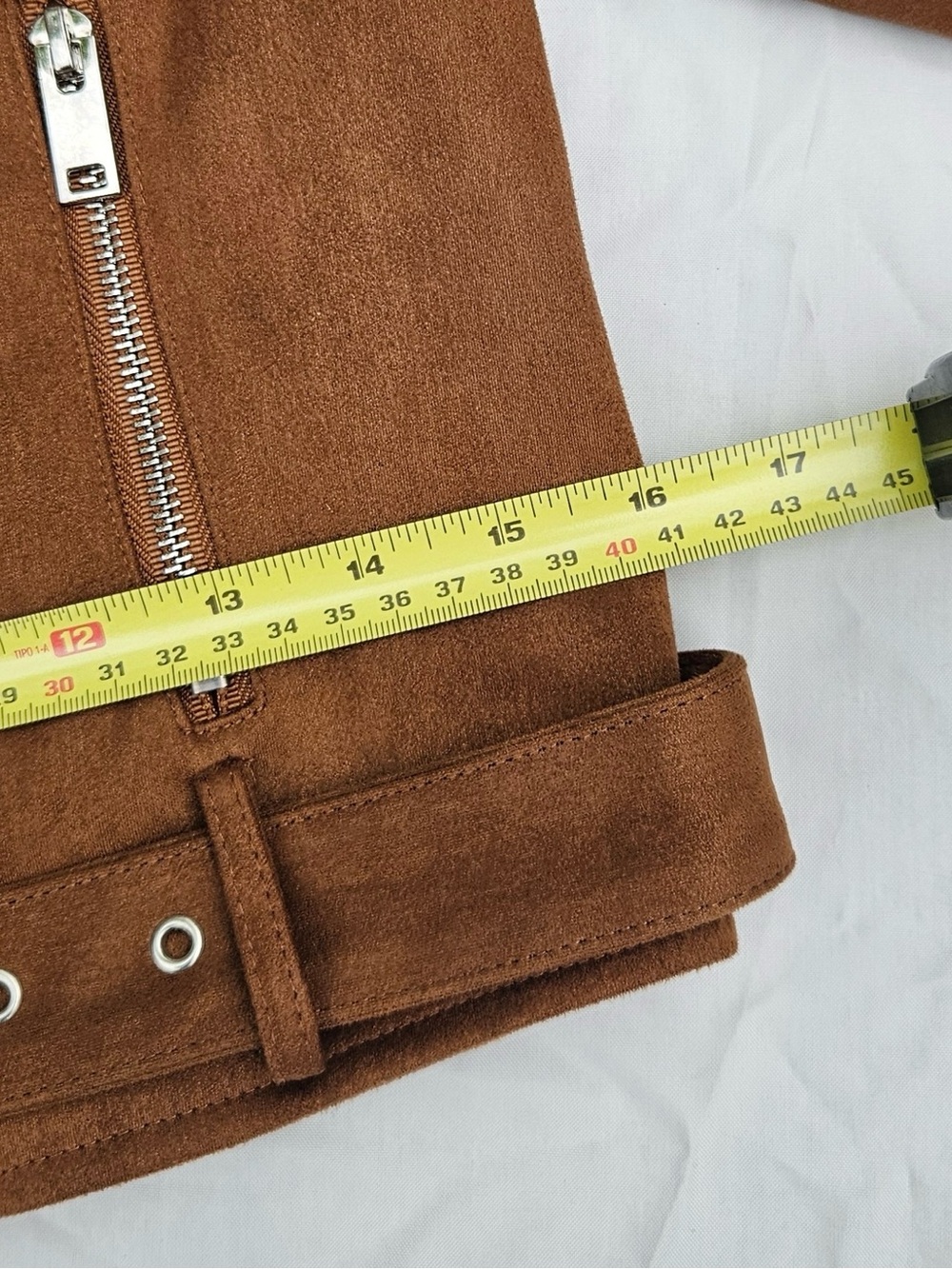 Brown Faux Suede Moto Jacket - Picture 12 of 16